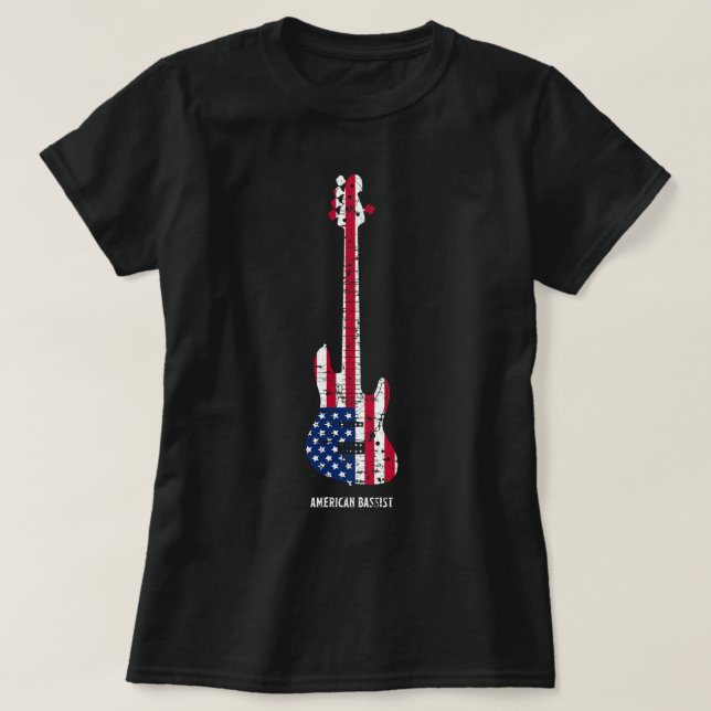 Camiseta Jugador de guitarra Battend Bass T Shirt Music (Diseño del anverso)