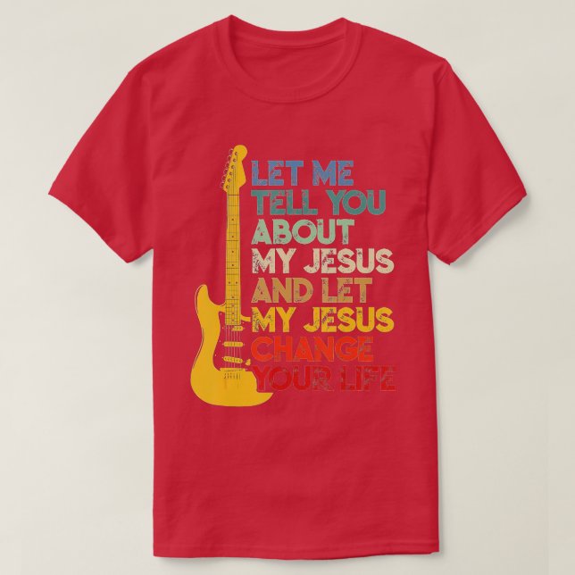 Camiseta Jugador de guitarra bíblica cristiana me deja cont (Diseño del anverso)