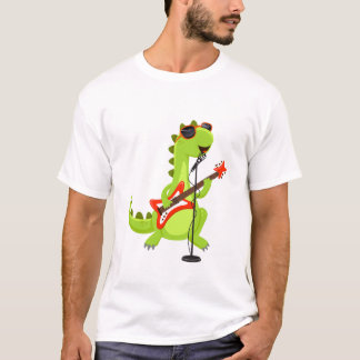 Camiseta Jugador de guitarra de dinosaurio Navidad Diez div