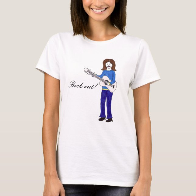 Camiseta Jugador de guitarra de la Moda de Rocker (Anverso)