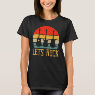 Camiseta Jugador de guitarra de rock Guitarista Retro Sunse