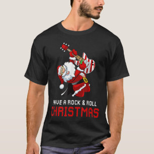 Camiseta Jugador De Guitarra De Santa Claus Tiene Un Chr De