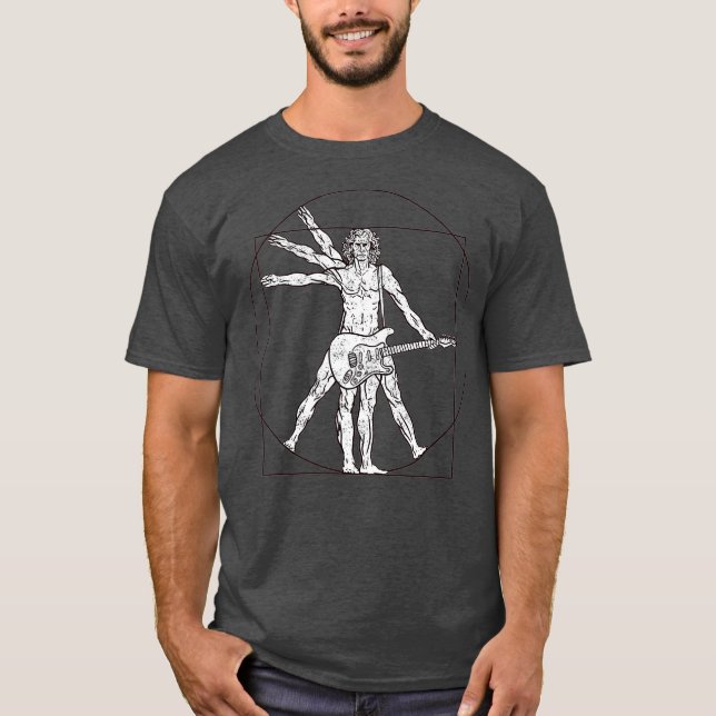 Camiseta Jugador de guitarra masculina (Anverso)