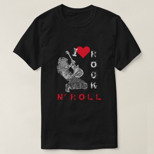 Camiseta Jugador de guitarra musical Rock and Roll T-Shirt  (Diseño del anverso)