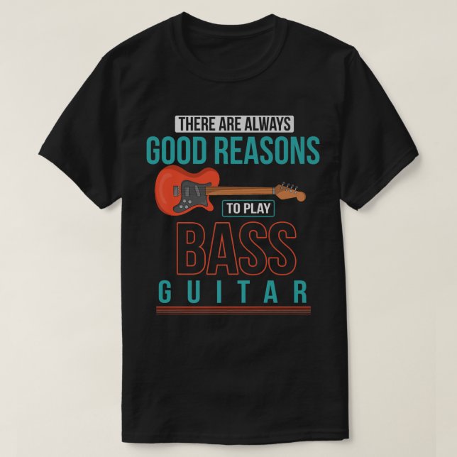 Camiseta Jugador de guitarra trasero Bass Ba, guitarrista d (Diseño del anverso)
