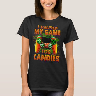 Camiseta Jugador de Halloween paré mi juego para caramelos
