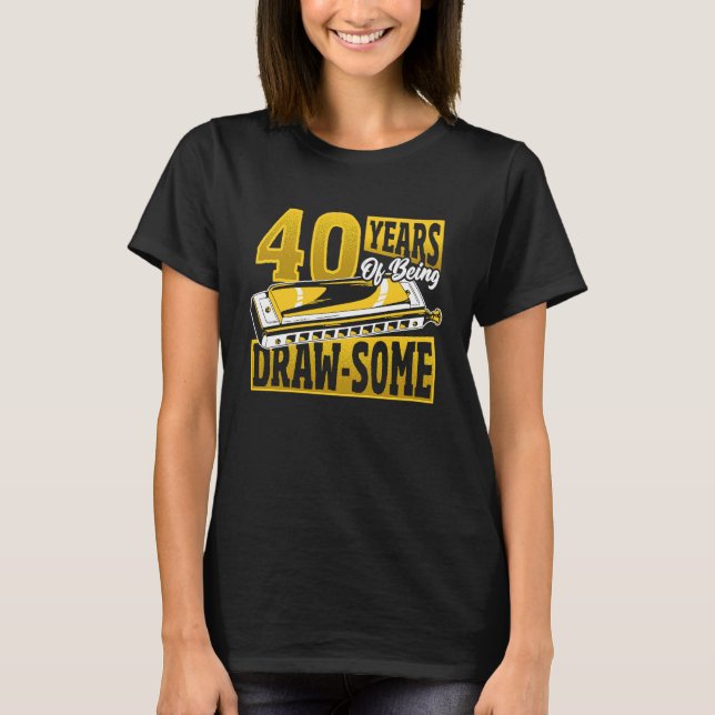 Camiseta Jugador de Harmonica de 40 años Cumpleaños (Anverso)