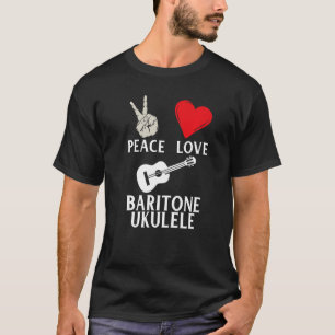 Camiseta Jugador de Hipster Ukulele de Peace Love Baritone 