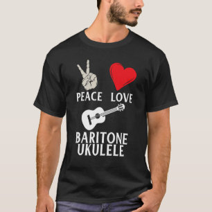 Camiseta Jugador de Hipster Ukulele de Peace Love Baritone