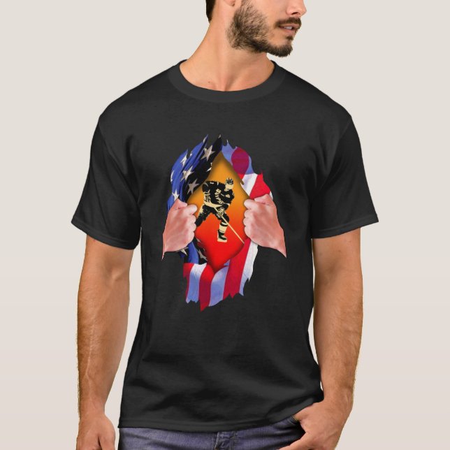 Camiseta Jugador de hockey con bandera de los Estados Unido (Anverso)