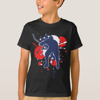 Camiseta Jugador de hockey con bandera estadounidense - Hoc