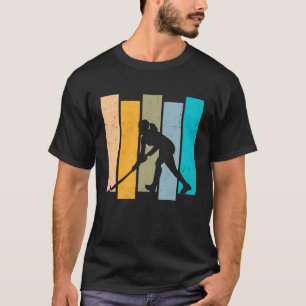 Camiseta Jugador de hockey de césped retro gráfico