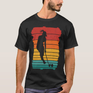 Camiseta Jugador de hockey de césped retro gráfico