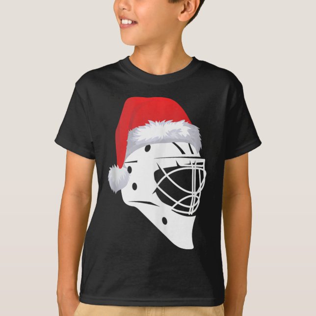 Camiseta Jugador de hockey de Papá Noel Deportivo Feliz Nav (Anverso)