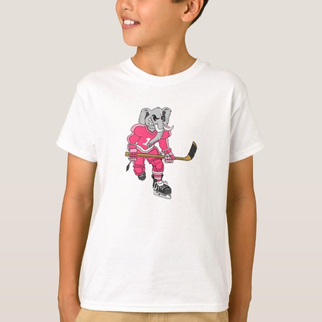 Camiseta Jugador de hockey del elefante rosado (Anverso)