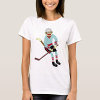Jugador de hockey del mono del calcetín