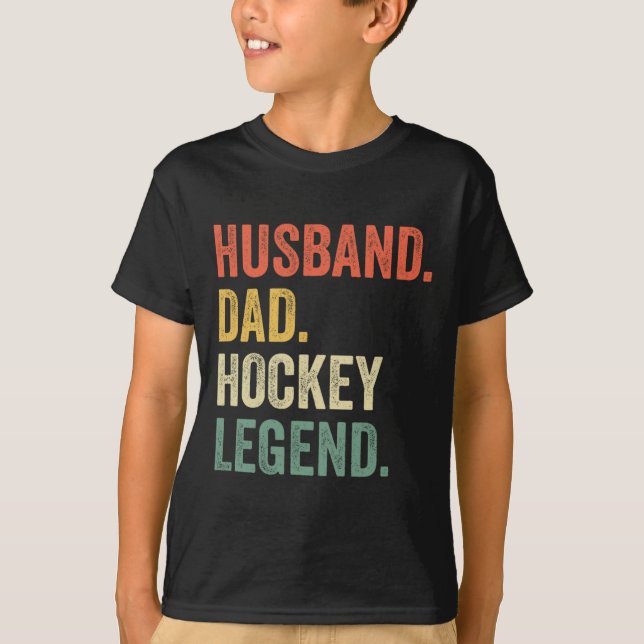 Camiseta Jugador de hockey divertido esposo papá leyenda de (Anverso)