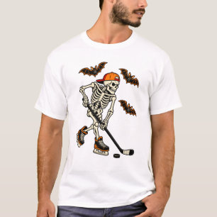 Camiseta Jugador de Hockey Esqueleto de Halloween para Niño