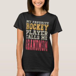 Camiseta Jugador de hockey favorito Abuela Tipografía vinta
