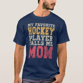Camiseta Jugador de hockey favorito Mamá tipografía vintage