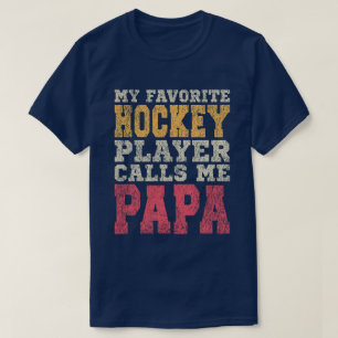 Camiseta Jugador de hockey favorito Papa Vintage Typography