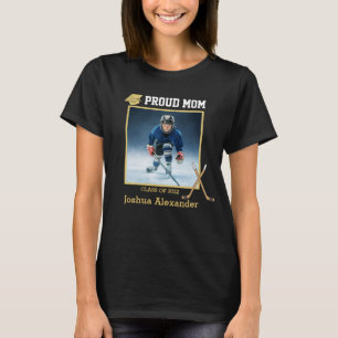 Camiseta Jugador de hockey Foto de mamá orgullosa graduada