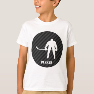 Camiseta Jugador de hockey; franjas grises negras y oscuras