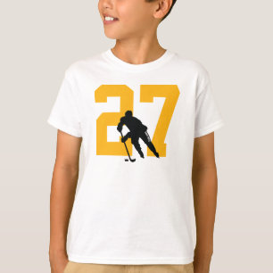 Camiseta Jugador de hockey juvenil personalizado número neg
