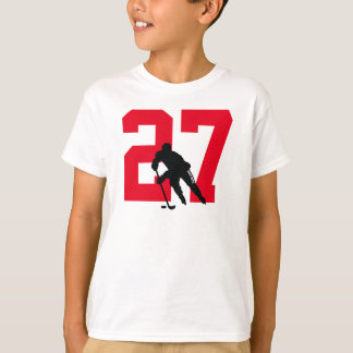 Camiseta Jugador de hockey juvenil personalizado número roj