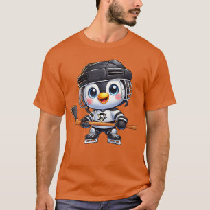 Camiseta Jugador de hockey pingüino de dibujos animados Hoc