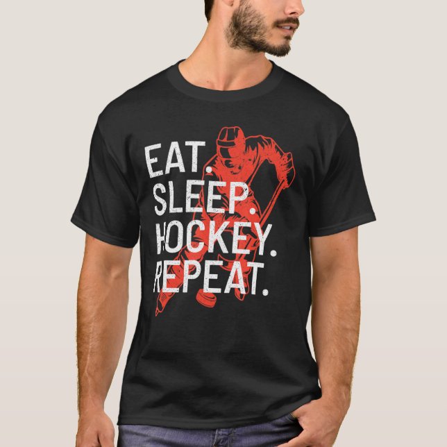 Camiseta Jugador de hockey repetido de hockey sobre hielo r (Anverso)
