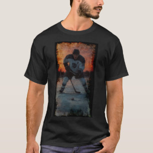 Camiseta Jugador de hockey sobre hielo al atardecer