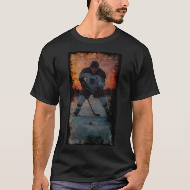 Camiseta Jugador de hockey sobre hielo al atardecer (Anverso)