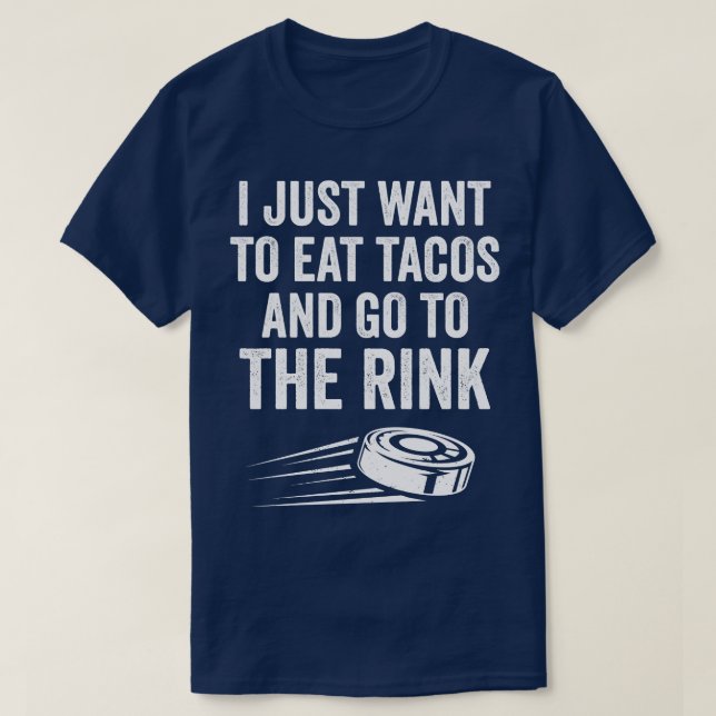 Camiseta Jugador De Hockey Sobre Hielo Come Tacos En La Car (Diseño del anverso)