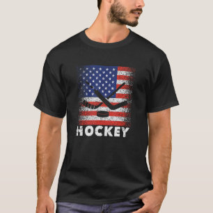 Camiseta Jugador De Hockey Sobre Hielo De Bandera Estadouni