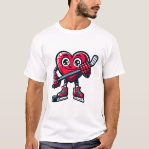 Camiseta Jugador de hockey sobre hielo el día de San Valent