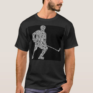 Camiseta Jugador de hockey sobre patines, arte de palabras,
