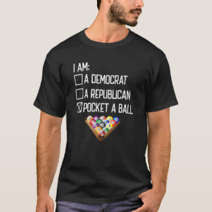 Camiseta Jugador de juego de billar de bolsillos Cue Billia