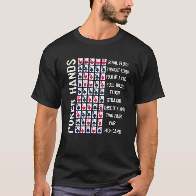 Camiseta Jugador de juegos de cartas de chinche para manos  (Anverso)