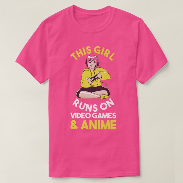 Camiseta Jugador de juegos de juegos Anime Premium (Diseño del anverso)