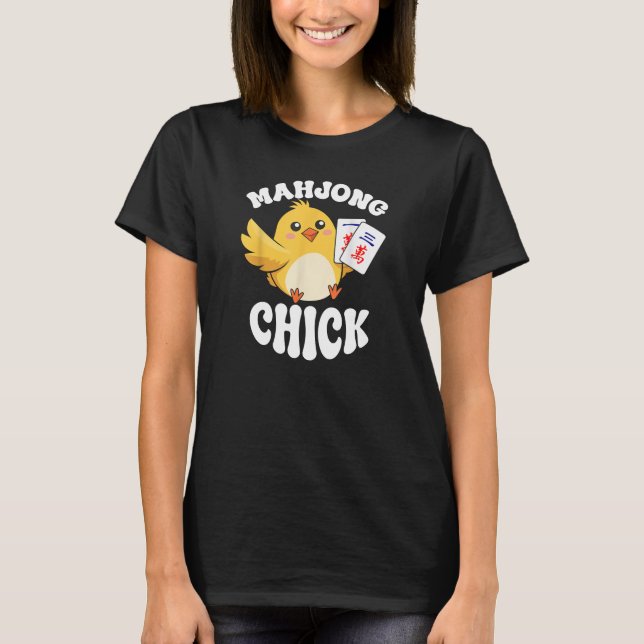 Camiseta Jugador de juegos de mesa de Mahjong Chick (Anverso)