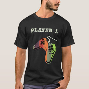 Camiseta Jugador de juegos de pareja 1 jugador 2