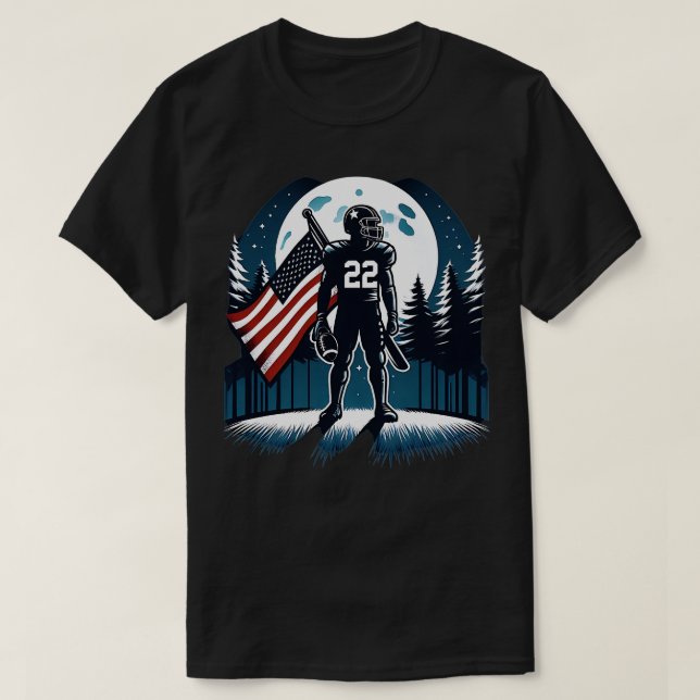 Camiseta Jugador de la luna llena de la bandera estadounide (Diseño del anverso)