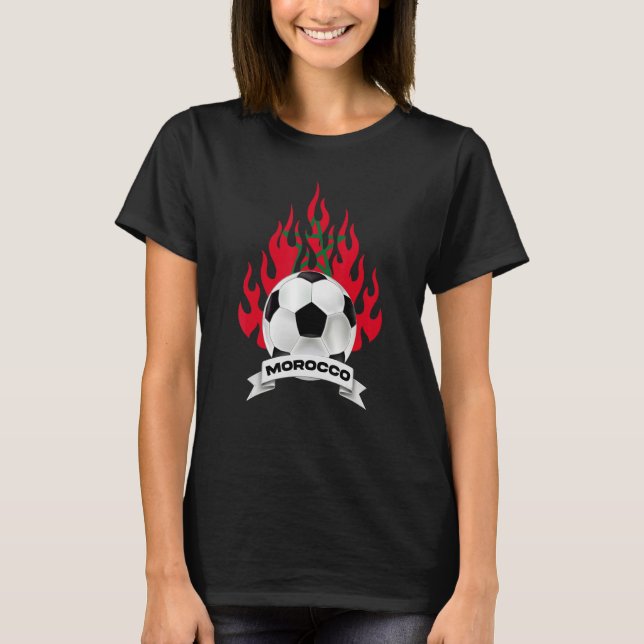 Camiseta Jugador de la pelota de fútbol Bandera de Marrueco (Anverso)