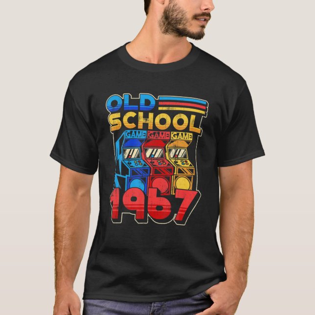 Camiseta Jugador de la vieja escuela cumpleaños 1967 juego  (Anverso)