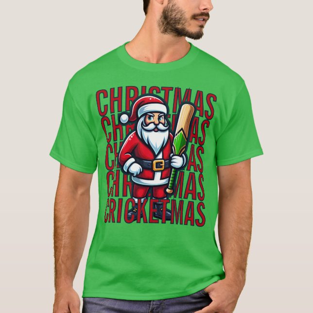 Camiseta Jugador de Mascotas de Cricket SANTA Navidades de  (Anverso)