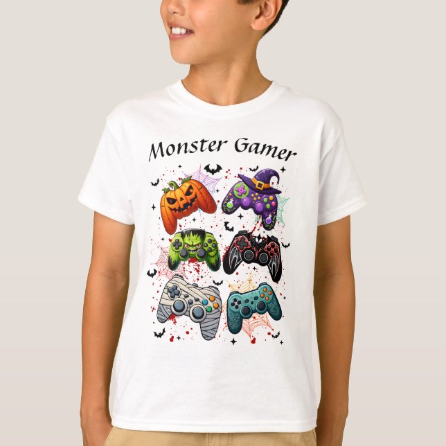 Camiseta Jugador de Monstruos de Halloween  (Anverso)