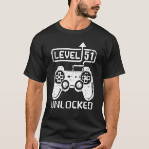 Camiseta Jugador de nivel 51 desbloqueado 51º videojuego de