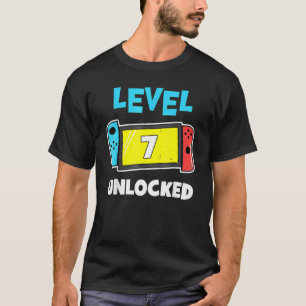 Camiseta Jugador de nivel 7 desbloqueado videojuego de cump