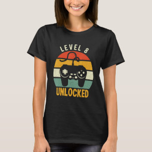 Camiseta Jugador de nivel 8 desbloqueado Jugador de octavo 